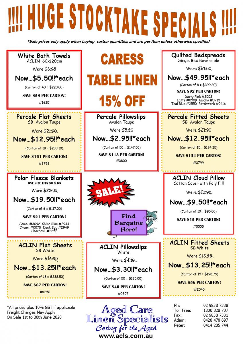 Specials Aged Care Linen Specialists